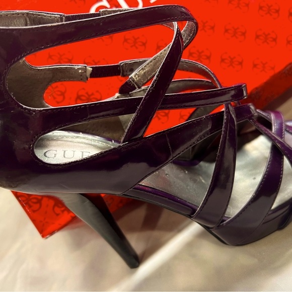 Guess- Purple Strappy Patent - Worn once on Carpet! 7M - Picture 2 of 8